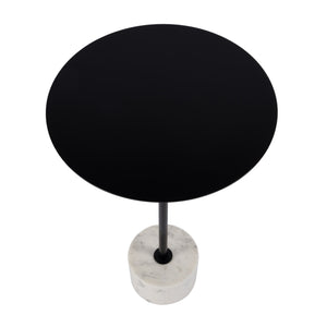 Butler Specialty Garrett Round Iron And Marble Side Table - Modern Elegance For Stylish Home Décor And Small Spaces Black And White Iron,Banswara Marble 5822025-butler