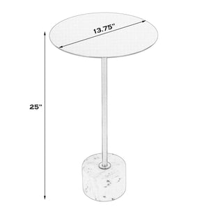 Butler Specialty Garrett Round Iron And Marble Side Table - Modern Elegance For Stylish Home Décor And Small Spaces Black And White Iron,Banswara Marble 5822025-butler