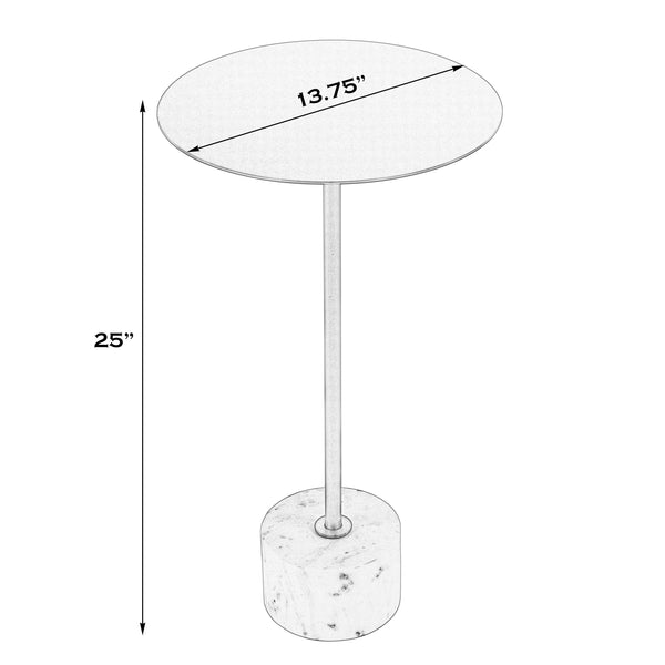 Butler Specialty Garrett Round Iron And Marble Side Table - Modern Elegance For Stylish Home Décor And Small Spaces Black And White Iron,Banswara Marble 5822025-butler