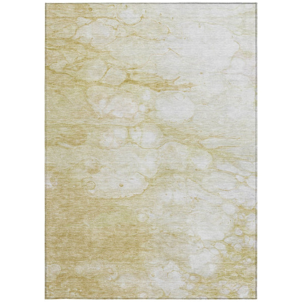 Homeroots 3' Artichoke Green Abstract Area Rug - Washable Indoor/Outdoor, Stain-resistant, Stylish Design 10' X 14' Polyester 582205