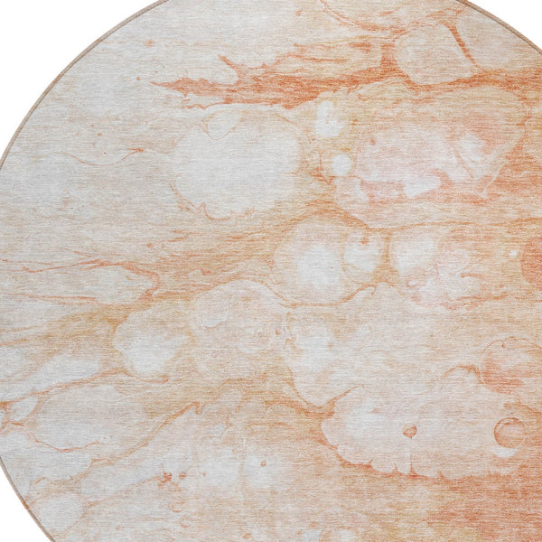 Homeroots 3' Artichoke Green Abstract Area Rug - Washable Indoor/Outdoor, Stain-resistant, Stylish Design 8' Round Polyester 582208