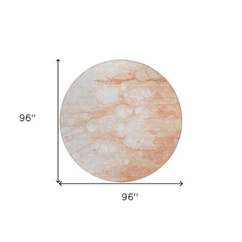 Homeroots 3' Artichoke Green Abstract Area Rug - Washable Indoor/Outdoor, Stain-resistant, Stylish Design 8' Round Polyester 582208