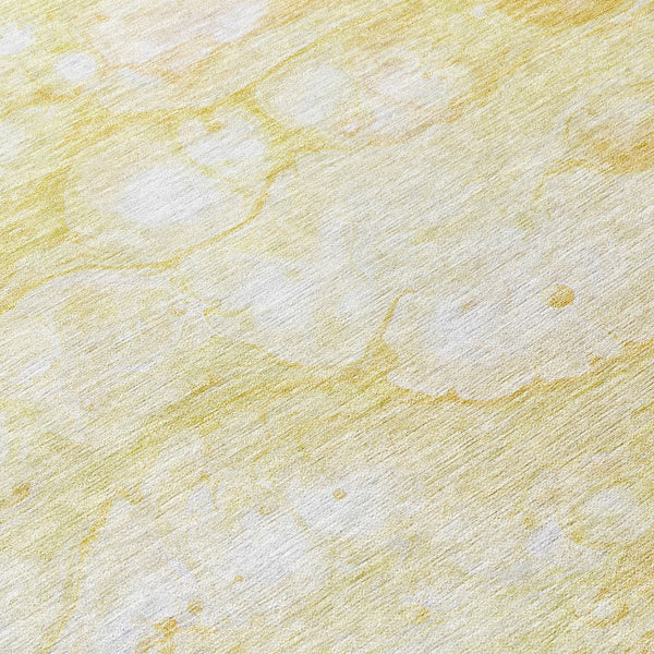 Homeroots 3' Artichoke Green Abstract Area Rug - Washable Indoor/Outdoor, Stain-resistant, Stylish Design 8' Round Polyester 582214