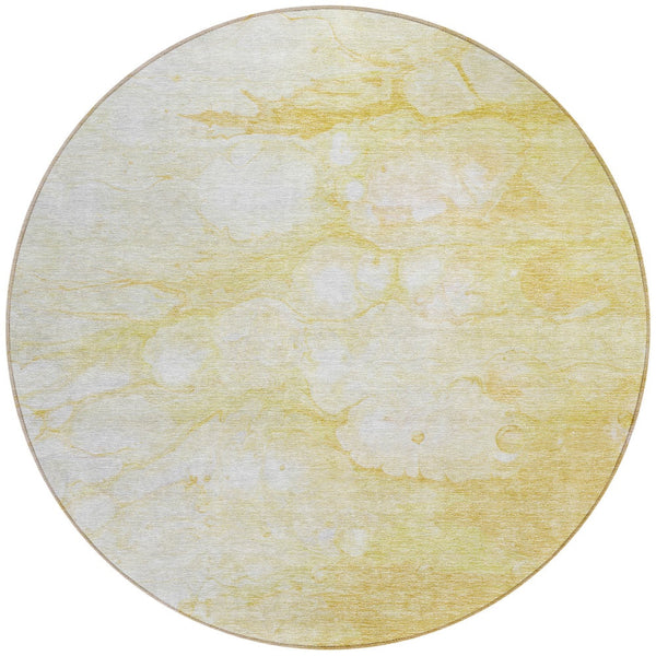 Homeroots 3' Artichoke Green Abstract Area Rug - Washable Indoor/Outdoor, Stain-resistant, Stylish Design 8' Round Polyester 582214