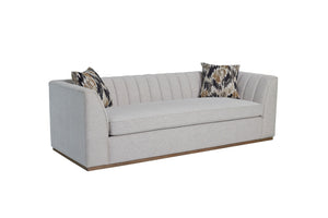 English Elm Channel Sofa Off White Upholstered — Plush Dacron-Wrapped Cushion, 1.8 Density Foam, Durable Design B2699P238665