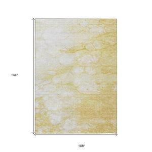 Homeroots 3' Artichoke Green Abstract Area Rug - Washable Indoor/Outdoor, Stain-resistant, Stylish Design 9' X 12' Polyester 582216