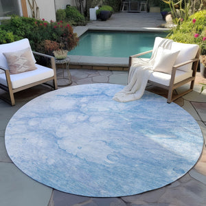 Homeroots 3' Artichoke Green Abstract Area Rug - Washable Indoor/Outdoor, Stain-resistant, Stylish Design 8' Round Polyester 582220