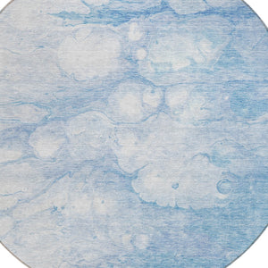 Homeroots 3' Artichoke Green Abstract Area Rug - Washable Indoor/Outdoor, Stain-resistant, Stylish Design 8' Round Polyester 582220