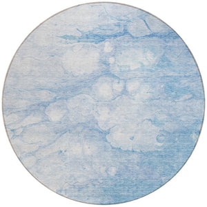 Homeroots 3' Artichoke Green Abstract Area Rug - Washable Indoor/Outdoor, Stain-resistant, Stylish Design 8' Round Polyester 582220