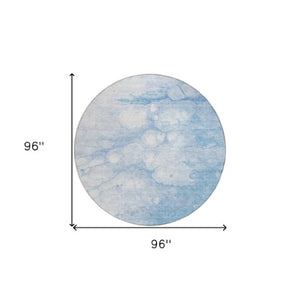 Homeroots 3' Artichoke Green Abstract Area Rug - Washable Indoor/Outdoor, Stain-resistant, Stylish Design 8' Round Polyester 582220