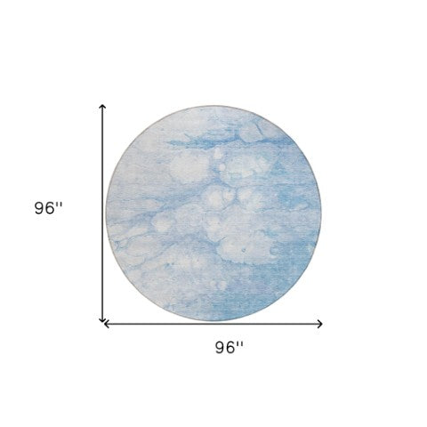 Homeroots 3' Artichoke Green Abstract Area Rug - Washable Indoor/Outdoor, Stain-resistant, Stylish Design 8' Round Polyester 582220