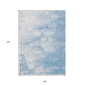 Homeroots 3' Artichoke Green Abstract Area Rug - Washable Indoor/Outdoor, Stain-resistant, Stylish Design 8' X 10' Polyester 582221