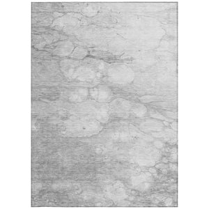 Homeroots 3' Artichoke Green Abstract Area Rug - Washable Indoor/Outdoor, Stain-resistant, Stylish Design 3' X 5' Polyester 582224