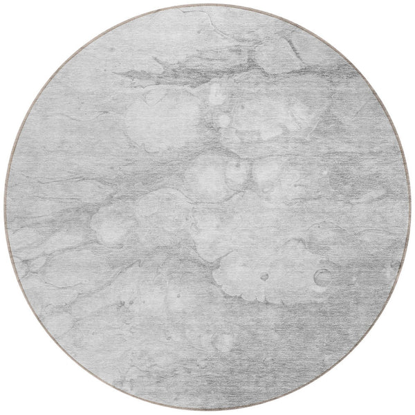 Homeroots 3' Artichoke Green Abstract Area Rug - Washable Indoor/Outdoor, Stain-resistant, Stylish Design 8' Round Polyester 582226