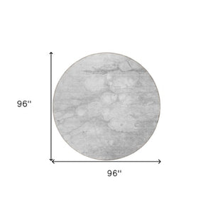 Homeroots 3' Artichoke Green Abstract Area Rug - Washable Indoor/Outdoor, Stain-resistant, Stylish Design 8' Round Polyester 582226