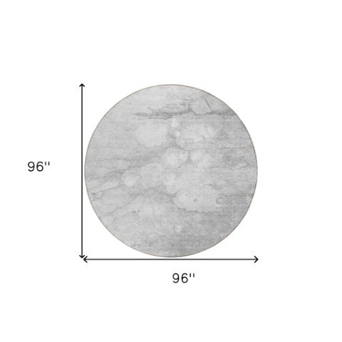 Homeroots 3' Artichoke Green Abstract Area Rug - Washable Indoor/Outdoor, Stain-resistant, Stylish Design 8' Round Polyester 582226