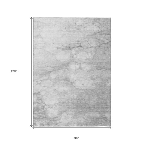 Homeroots 3' Artichoke Green Abstract Area Rug - Washable Indoor/Outdoor, Stain-resistant, Stylish Design 8' X 10' Polyester 582227