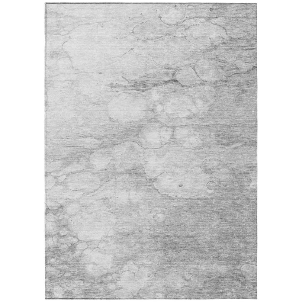 HomeRoots 9' Silver Gray and Ivory Abstract Area Rug – Stylish, Washable, Durable for Indoor and Outdoor Use 9' X 12' 582228