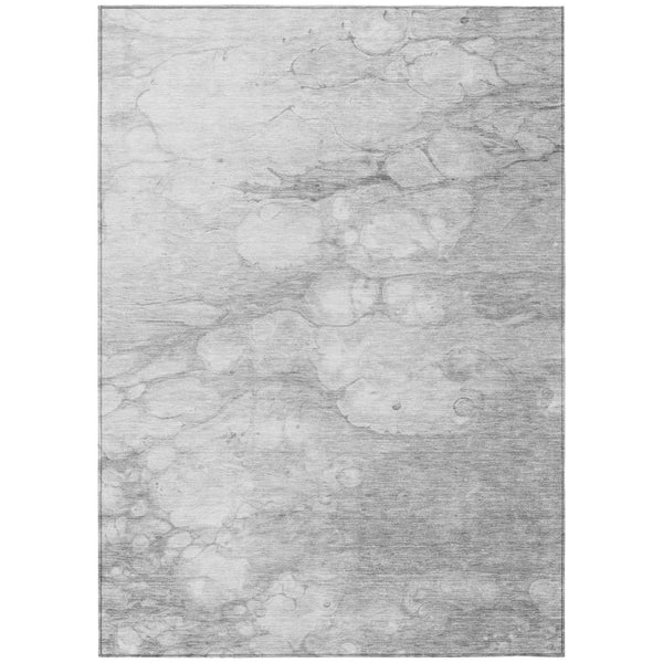 HomeRoots 9' Silver Gray and Ivory Abstract Area Rug – Stylish, Washable, Durable for Indoor and Outdoor Use 9' X 12' 582228