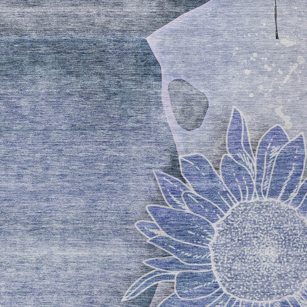 Homeroots 3' Artichoke Green Floral Washable Area Rug For Indoor And Outdoor Spaces - Stylish & Durable 3' X 5' Polyester 582242