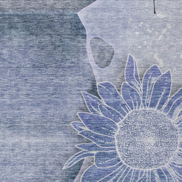 Homeroots 3' Artichoke Green Floral Washable Area Rug For Indoor And Outdoor Spaces - Stylish & Durable 5' X 8' Polyester 582243