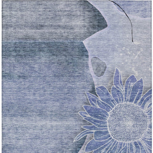 Homeroots 3' Artichoke Green Floral Washable Area Rug For Indoor And Outdoor Spaces - Stylish & Durable 8' X 10' Polyester 582245