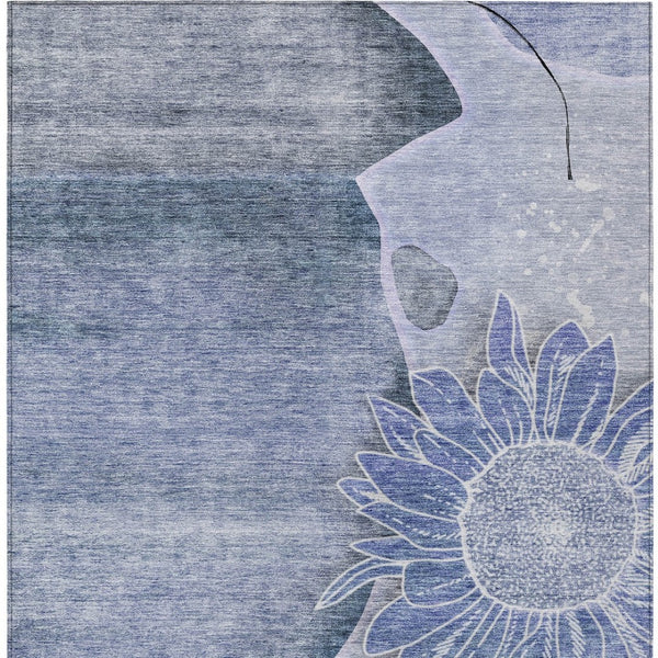 Homeroots 3' Artichoke Green Floral Washable Area Rug For Indoor And Outdoor Spaces - Stylish & Durable 8' X 10' Polyester 582245