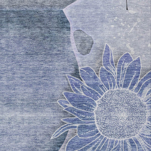 Homeroots 3' Artichoke Green Floral Washable Area Rug For Indoor And Outdoor Spaces - Stylish & Durable 8' X 10' Polyester 582245