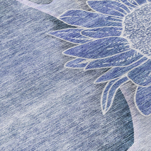 Homeroots 3' Artichoke Green Floral Washable Area Rug For Indoor And Outdoor Spaces - Stylish & Durable 8' X 10' Polyester 582245