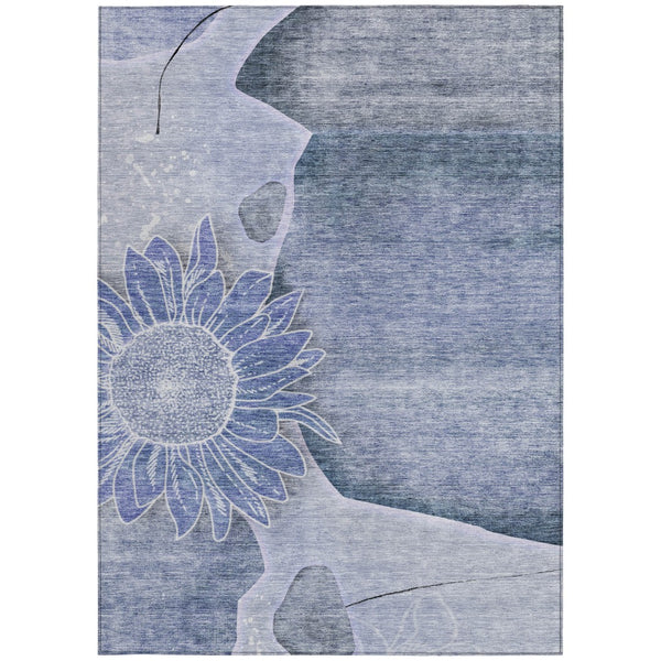 Homeroots 3' Artichoke Green Floral Washable Area Rug For Indoor And Outdoor Spaces - Stylish & Durable 9' X 12' Polyester 582246