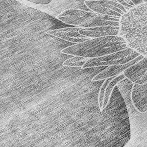 Homeroots 3' Artichoke Green Floral Washable Area Rug For Indoor And Outdoor Spaces - Stylish & Durable 8' Round Polyester 582250