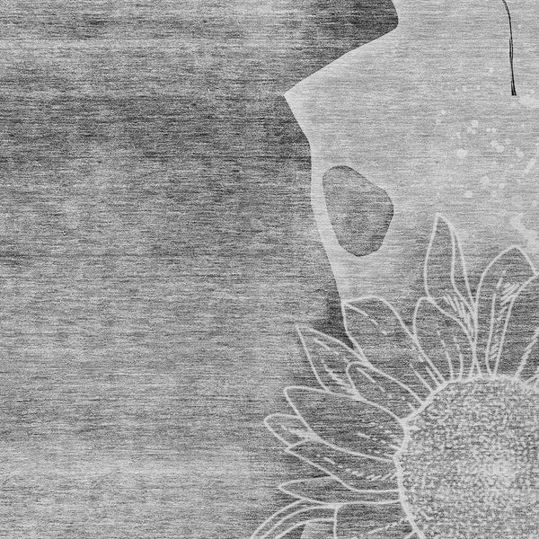 Homeroots 3' Artichoke Green Floral Washable Area Rug For Indoor And Outdoor Spaces - Stylish & Durable 8' X 10' Polyester 582251