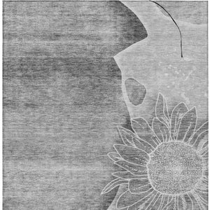 Homeroots 3' Artichoke Green Floral Washable Area Rug For Indoor And Outdoor Spaces - Stylish & Durable 10' X 14' Polyester 582253