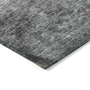 Homeroots 3' Gray Chocolate And Silver Abstract Washable Area Rug For Indoor And Outdoor Spaces, Stylish Decor 3' X 5' Polyester 582254