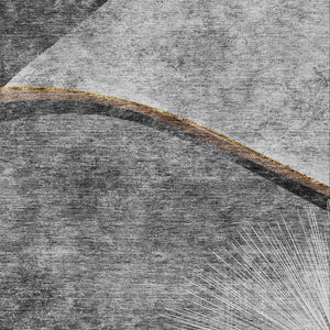 Homeroots 3' Gray Chocolate And Silver Abstract Washable Area Rug For Indoor And Outdoor Spaces, Stylish Decor 8' X 10' Polyester 582257