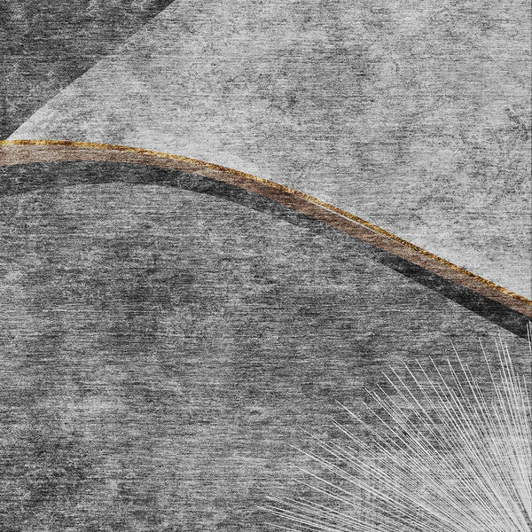 Homeroots 3' Gray Chocolate And Silver Abstract Washable Area Rug For Indoor And Outdoor Spaces, Stylish Decor 8' X 10' Polyester 582257