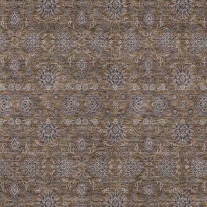 Homeroots 3' Chocolate And Gray Floral Washable Area Rug For Indoor And Outdoor Spaces, Durable Design 5' X 8' Polyester 582261
