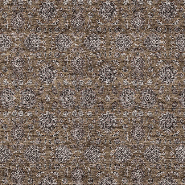 Homeroots 3' Chocolate And Gray Floral Washable Area Rug For Indoor And Outdoor Spaces, Durable Design 9' X 12' Polyester 582264