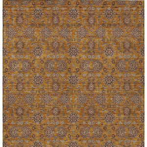 Homeroots 3' Chocolate And Gray Floral Washable Area Rug For Indoor And Outdoor Spaces, Durable Design 5' X 8' Polyester 582267