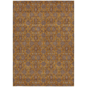 Homeroots 3' Chocolate And Gray Floral Washable Area Rug For Indoor And Outdoor Spaces, Durable Design 9' X 12' Polyester 582270