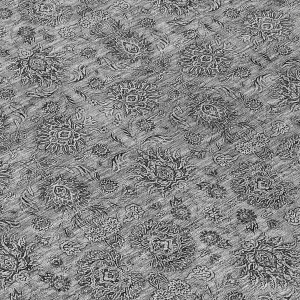 Homeroots 3' Chocolate And Gray Floral Washable Area Rug For Indoor And Outdoor Spaces, Durable Design 8' Round Polyester 582274