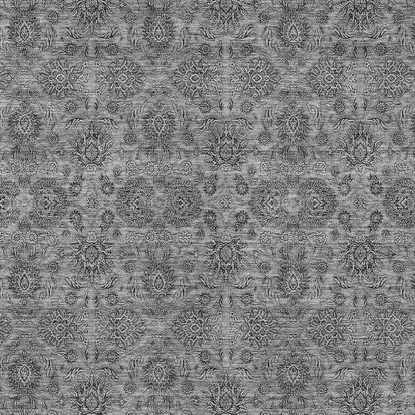 Homeroots 3' Chocolate And Gray Floral Washable Area Rug For Indoor And Outdoor Spaces, Durable Design 9' X 12' Polyester 582276