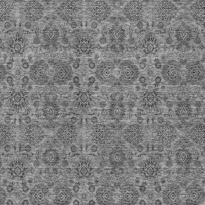 Homeroots 3' Chocolate And Gray Floral Washable Area Rug For Indoor And Outdoor Spaces, Durable Design 10' X 14' Polyester 582277