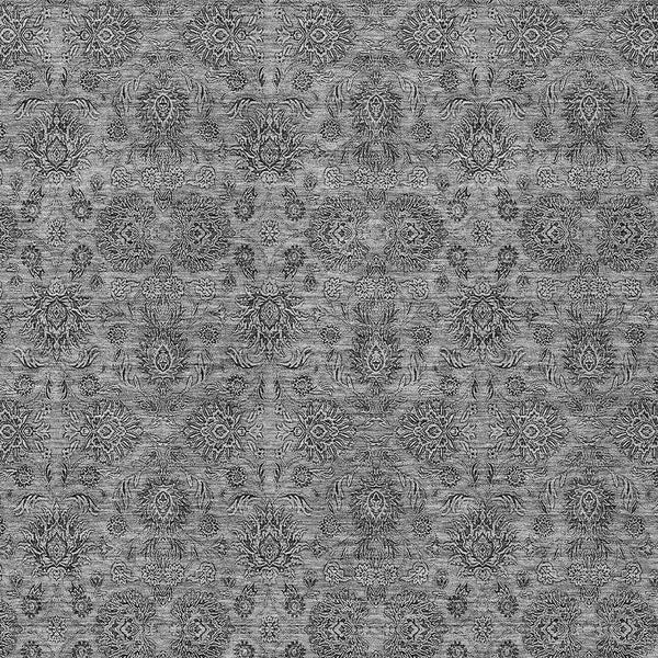 Homeroots 3' Chocolate And Gray Floral Washable Area Rug For Indoor And Outdoor Spaces, Durable Design 10' X 14' Polyester 582277