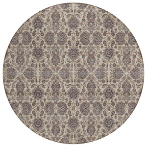 HomeRoots 5' Elegant Floral Indoor Outdoor Area Rug – Durable, Washable, Stain-Resistant, Perfect for Any Space 8' Round 582280