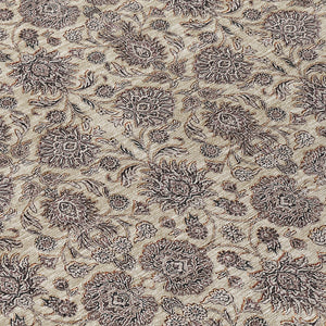 Homeroots 3' Chocolate And Gray Floral Washable Area Rug For Indoor And Outdoor Spaces, Durable Design 8' X 10' Polyester 582281
