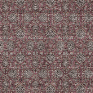 Homeroots 3' Chocolate And Gray Floral Washable Area Rug For Indoor And Outdoor Spaces, Durable Design 8' X 10' Polyester 582287