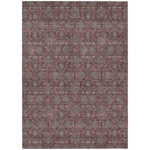 HomeRoots 9' Merlot Gray Taupe Floral Area Rug - Durable, Washable, Perfect for Indoor & Outdoor Spaces 9' X 12' 582288