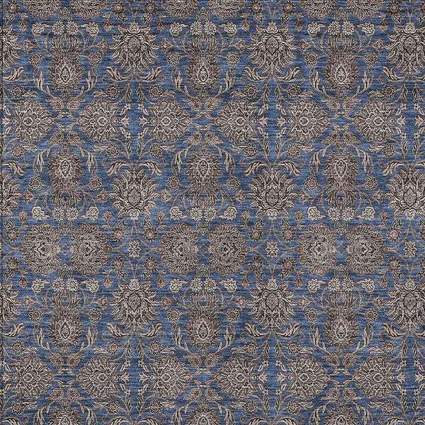 Homeroots 3' Chocolate And Gray Floral Washable Area Rug For Indoor And Outdoor Spaces, Durable Design 3' X 5' Polyester 582290