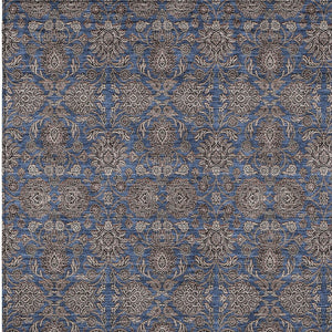 Homeroots 3' Chocolate And Gray Floral Washable Area Rug For Indoor And Outdoor Spaces, Durable Design 5' X 8' Polyester 582291